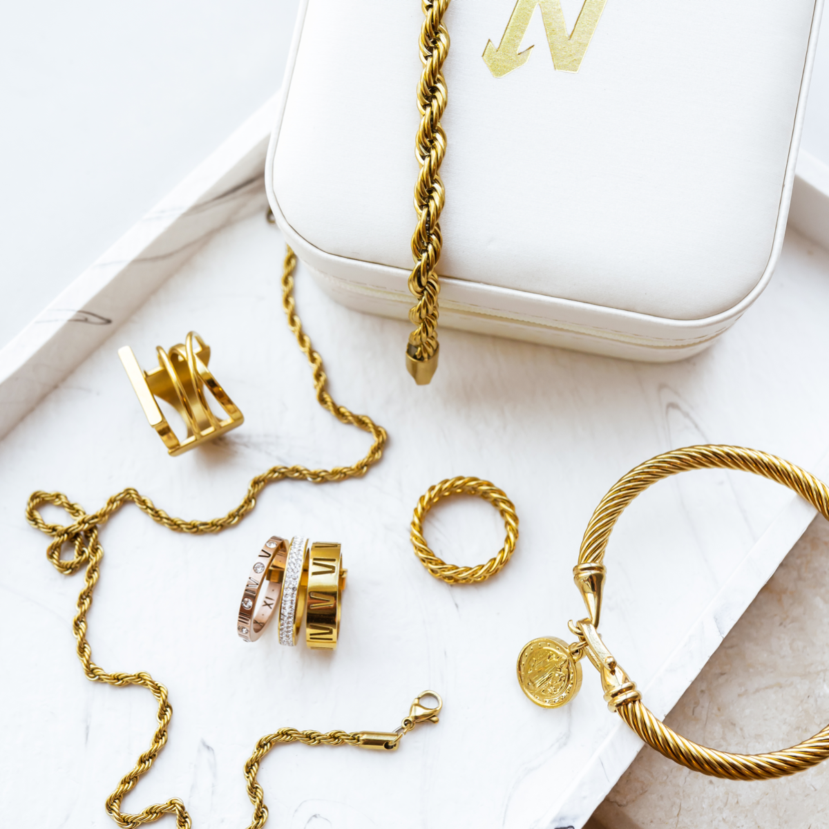 Raya – Bracelet Chaîne Corde Doré