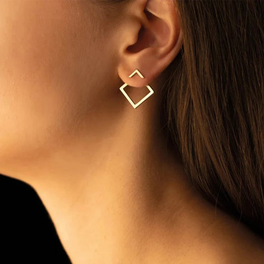 Rhombus Connecté - Boucles d'oreilles géométriques minimalistes