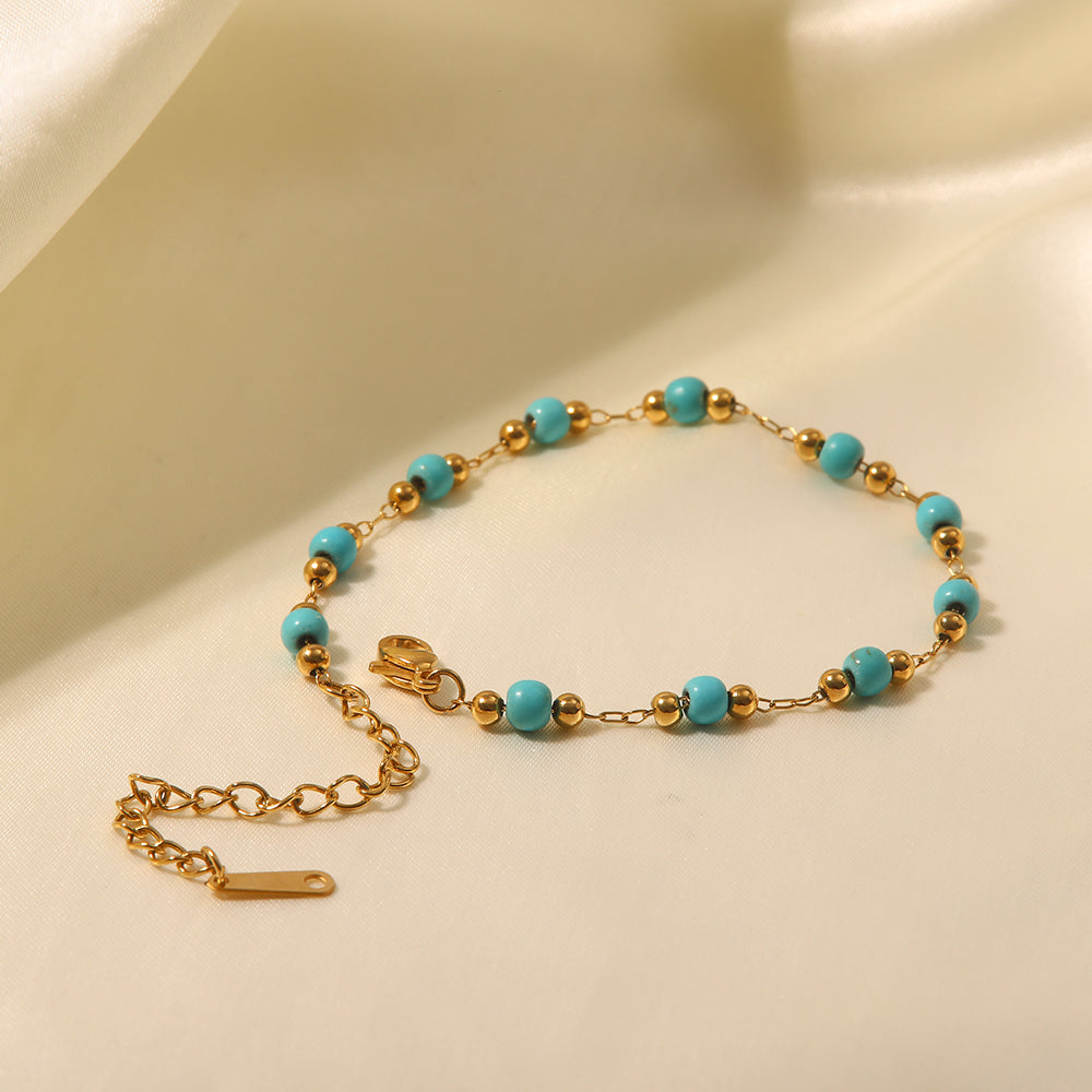 Evania – Collier Vintage Doré à Double Rang de Perles
