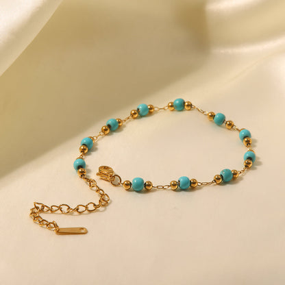 Evania – Collier Vintage Doré à Double Rang de Perles