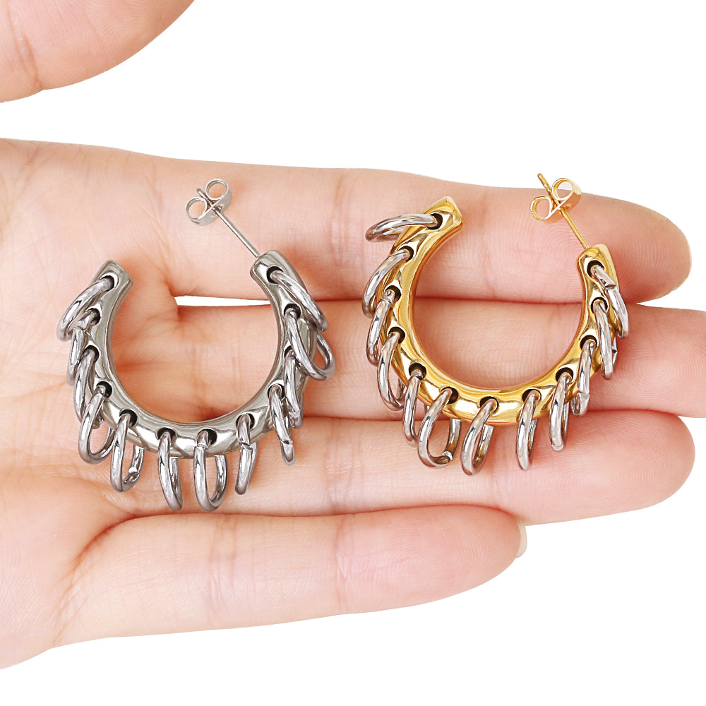 Lea – Créoles C Frangées Dorées