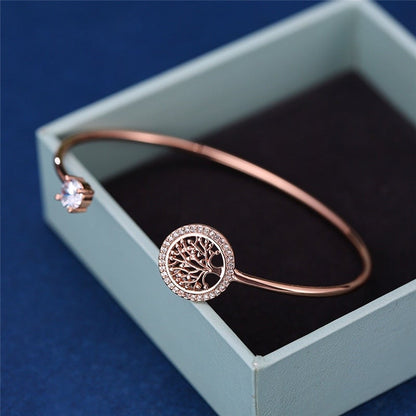 Elowen – Bracelet Ajustable Arbre de Vie en Argent