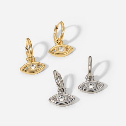 Mila – Créoles Huggie avec Œil Protecteur