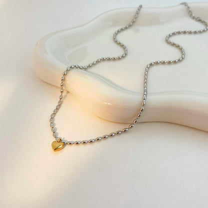 Aline – Collier Amour Bicolore Or & Argent