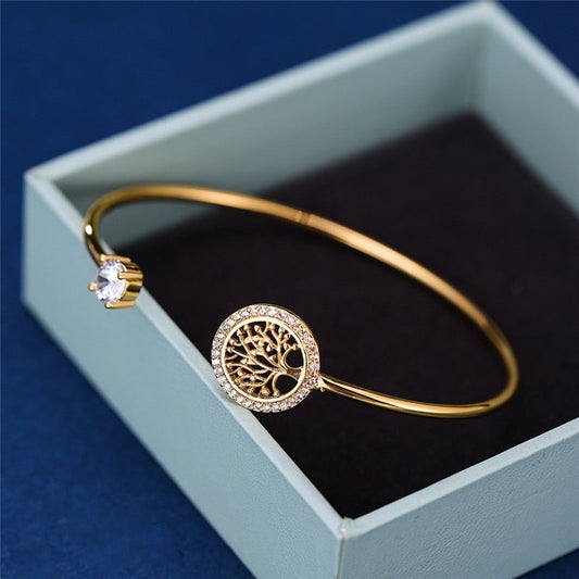 Elowen – Bracelet Ajustable Arbre de Vie en Argent