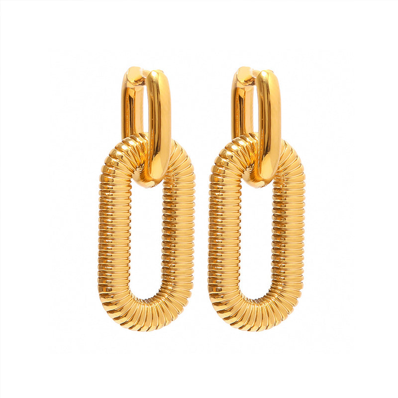 Nina – Créoles Ovales Doubles Élégantes