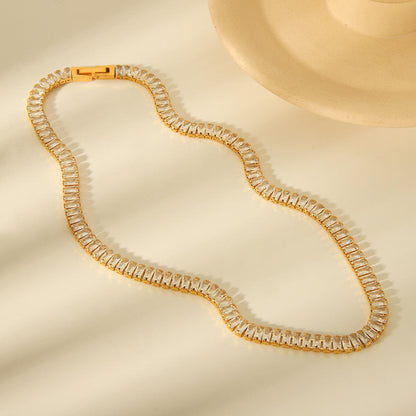Nancy – Collier Chaîne Entièrement Sertie de Zircons