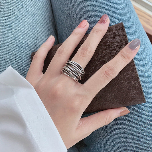Nerea – Bague Argent Ajustable avec Couches