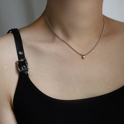 Aline – Collier Amour Bicolore Or & Argent