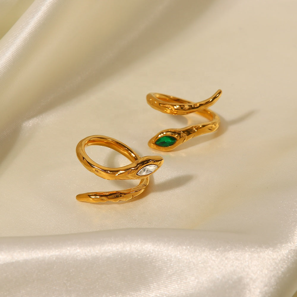 Nyx – Bague Serpent Lave Dorée