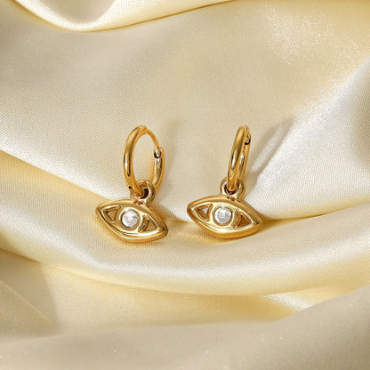 Mila – Créoles Huggie avec Œil Protecteur