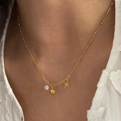 Coralie – Collier Pendentif Étoile de Mer Martelée