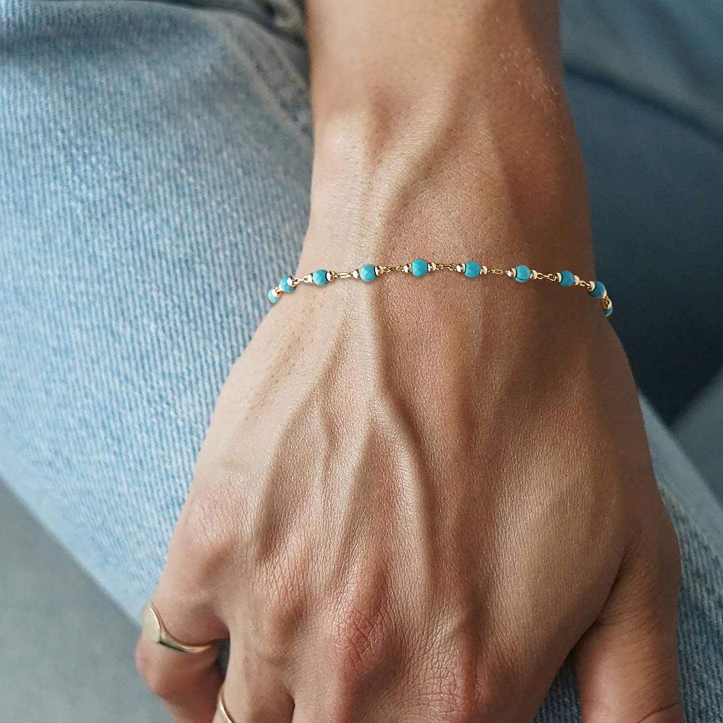 Evania – Collier Vintage Doré à Double Rang de Perles