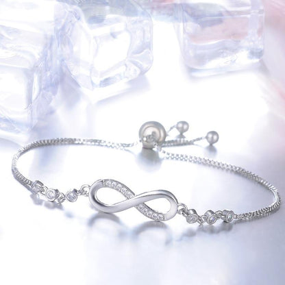 Megan – Bracelet Infini Ajustable en Argent