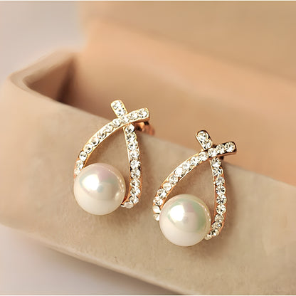 Sonia – Boucles d’Oreilles Perles avec Diamants