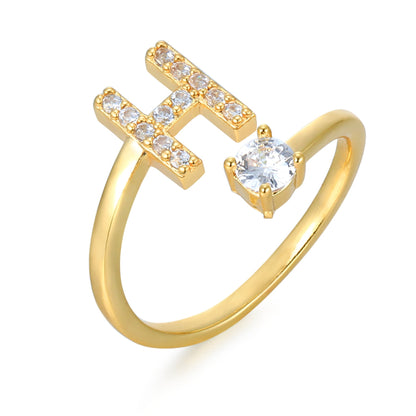 Hinako – Bague Initiale Ajustable Femme