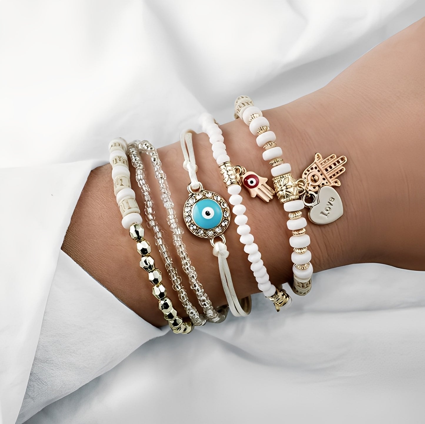 Samira – Lot de Bracelets Hamsa Protecteurs