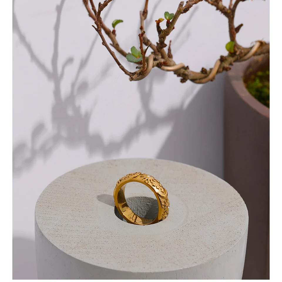Lunea – Bague Céleste en Acier avec Zircon