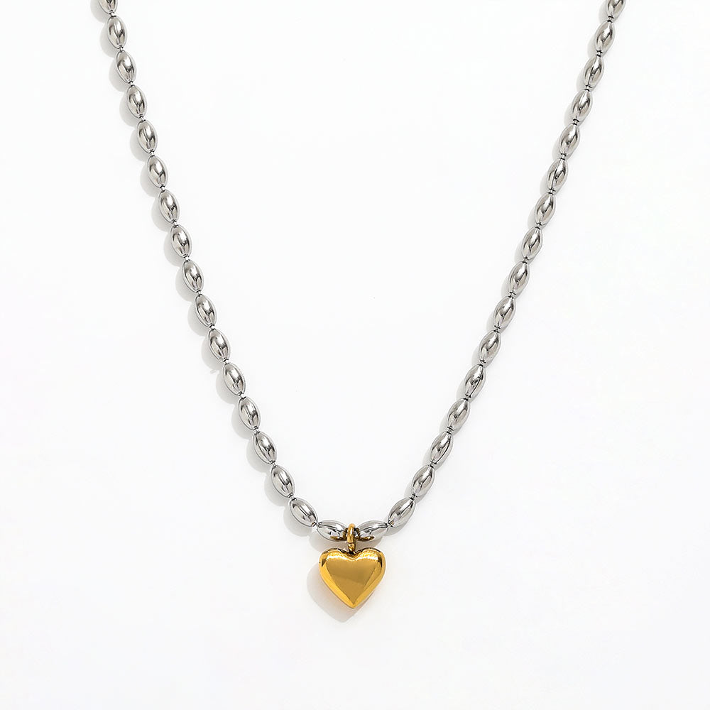 Aline – Collier Amour Bicolore Or & Argent