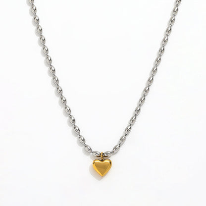 Aline – Collier Amour Bicolore Or & Argent