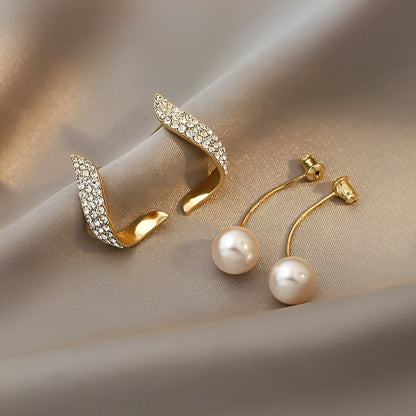 Melina – Boucles d’Oreilles Dorées avec Perles
