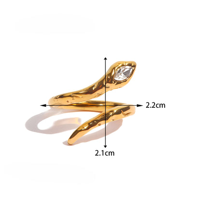 Nyx – Bague Serpent Lave Dorée