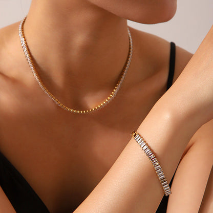 Nancy – Collier Chaîne Entièrement Sertie de Zircons