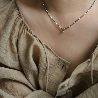 Aline – Collier Amour Bicolore Or & Argent