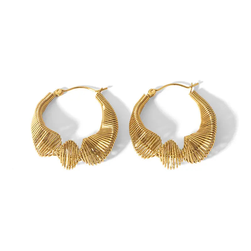 Ines – Créoles Filaires Rétro Plaquées Or