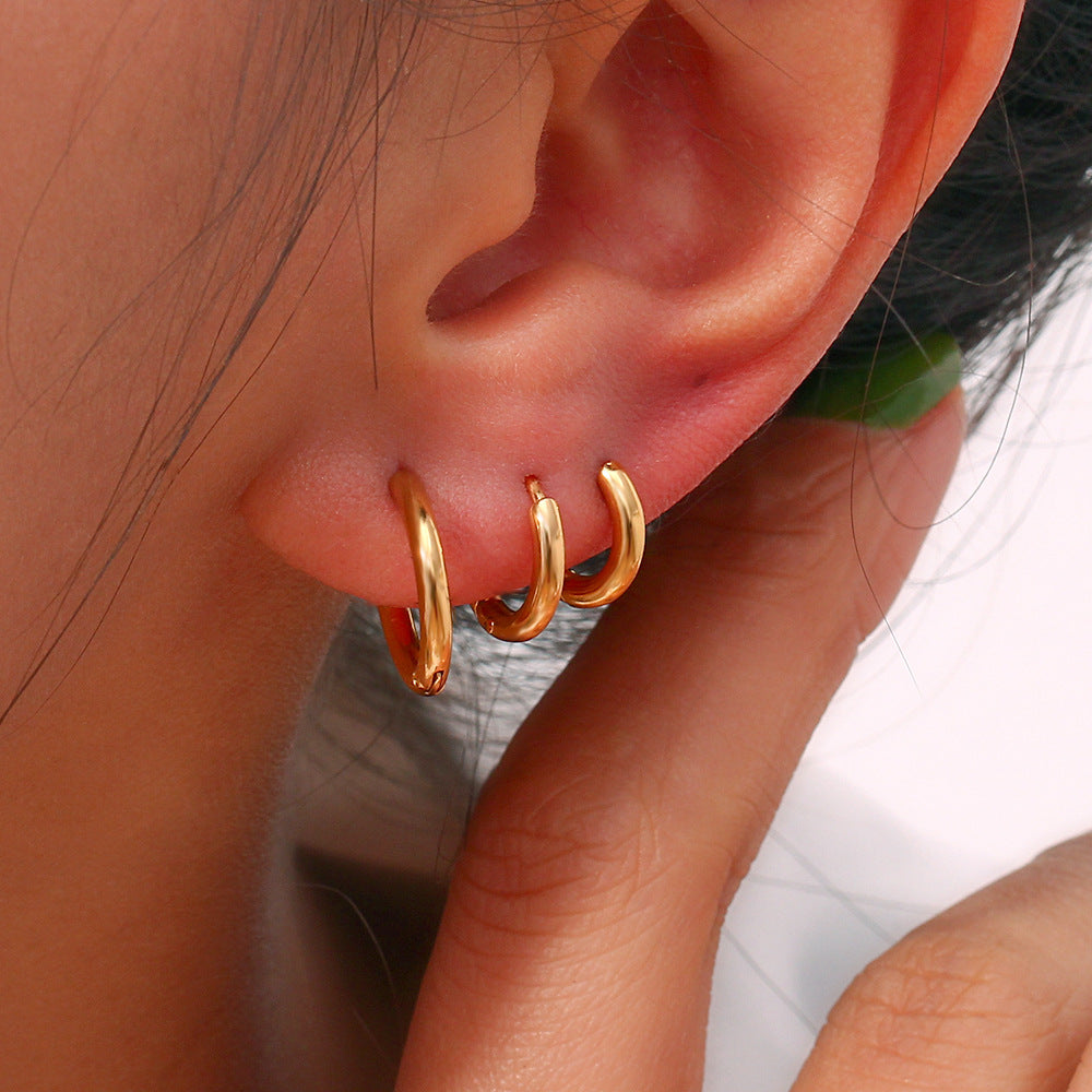 Louna – Mini Créoles Sleeper Plaquées Or