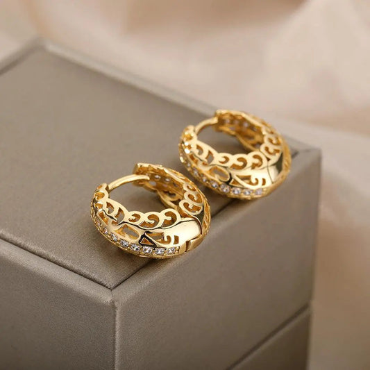 Lara - Boucles d'Oreilles Mandala Chic en Or