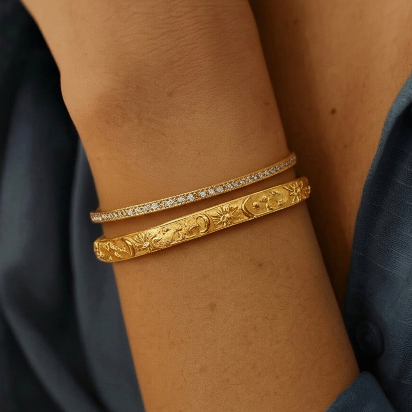 Helia – Bracelet Céleste Plaqué Or