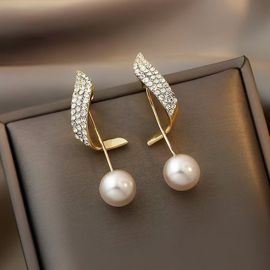 Melina – Boucles d’Oreilles Dorées avec Perles