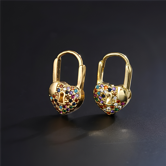 Maelya – Créoles Cadenas Cœur Dorées