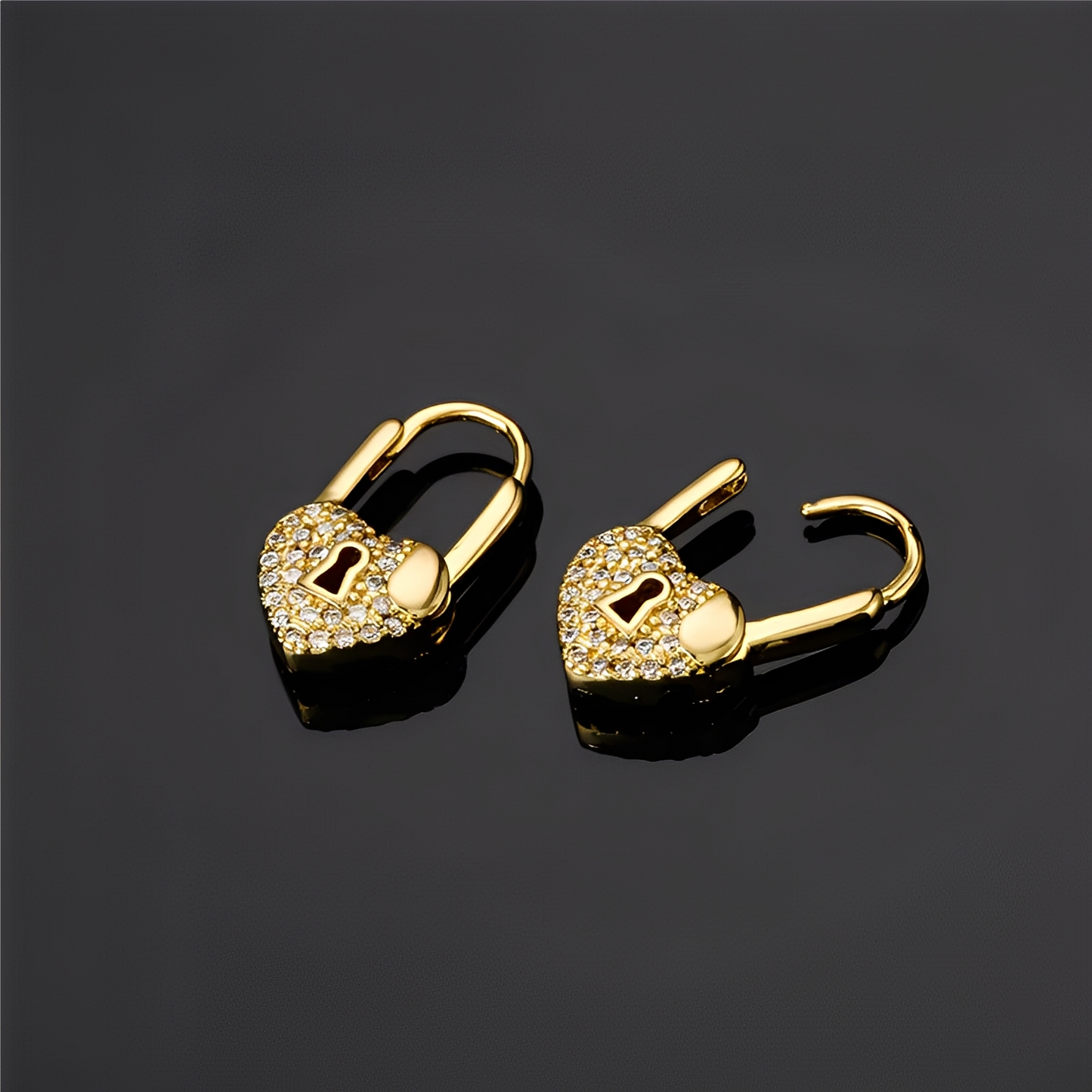 Maelya – Créoles Cadenas Cœur Dorées