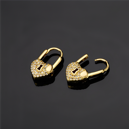 Maelya – Créoles Cadenas Cœur Dorées