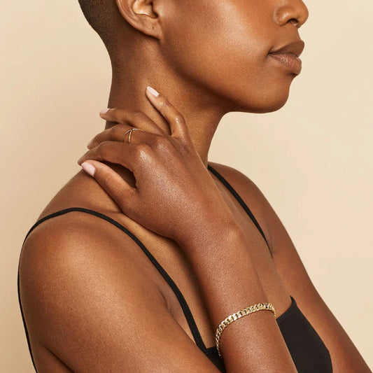 Estelle – Bracelet Chaîne Cubaine en Or 16K