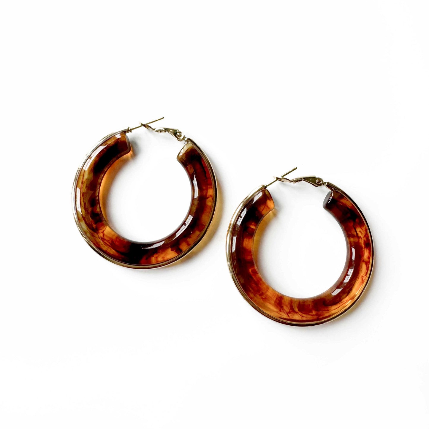 Oreilia – Boucles d'Oreilles Créoles Écaille de Tortue