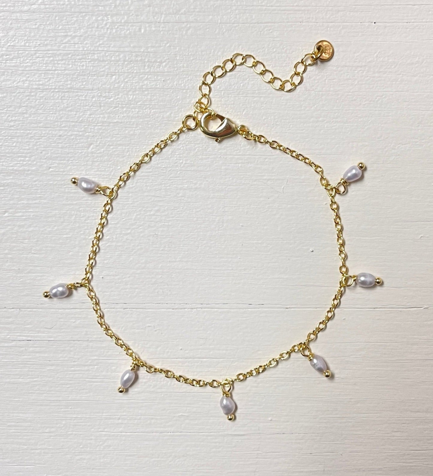 Bracelet de cheville en or perle d'eau douce