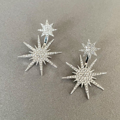 Aura – Boucles d'Oreilles Cristal Argentées Éclat Étoilé