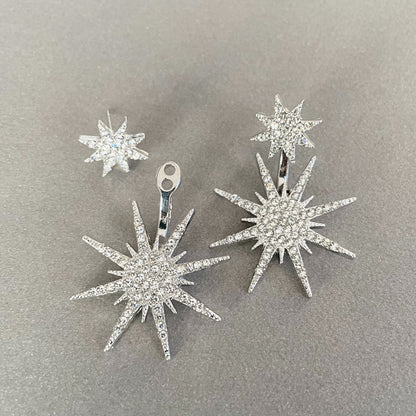 Aura – Boucles d'Oreilles Cristal Argentées Éclat Étoilé
