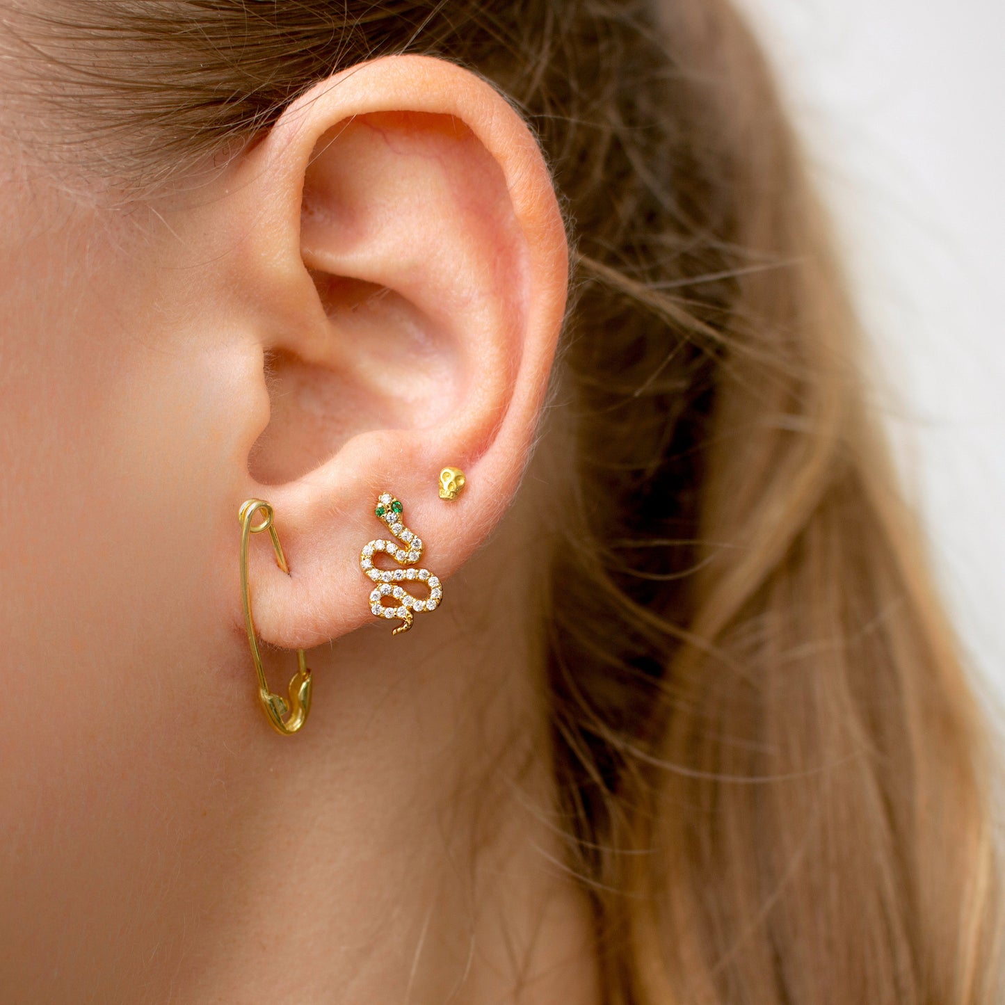 Reem - Boucles d'oreilles Clous Petit Crâne