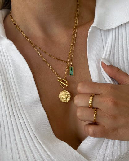 Havanna - Collier avec pendentif en forme de pièce et fermoir à cliquet