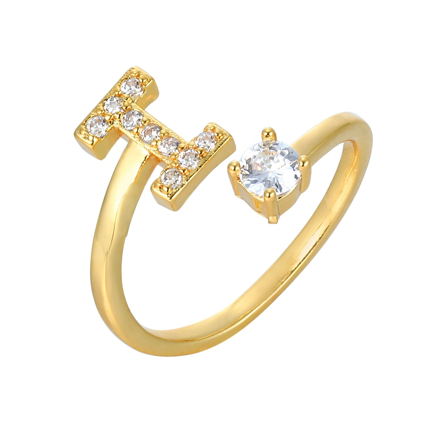 Hinako – Bague Initiale Ajustable Femme