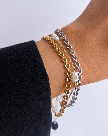 Kendra - Bracelet en Chaîne avec Cœur Doré