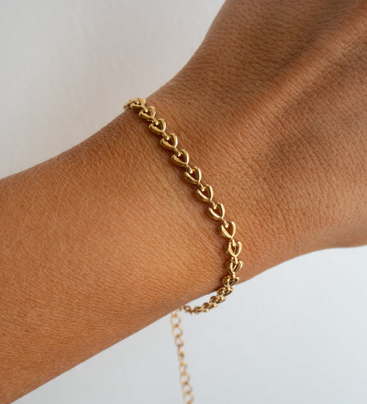 Kendra - Bracelet en Chaîne avec Cœur Doré