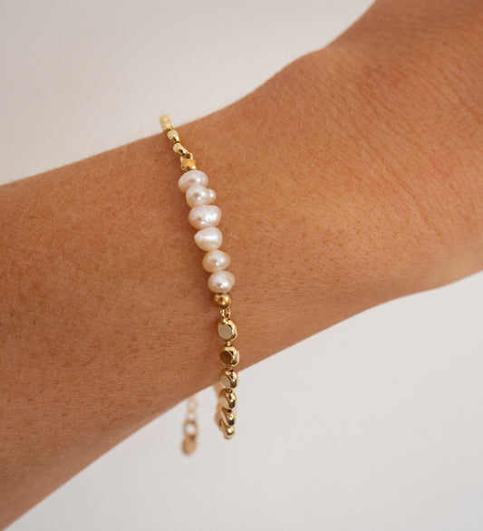 Siena - Bracelet perle avec chaîne à disques