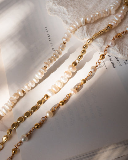 Siena - Bracelet perle avec chaîne à disques