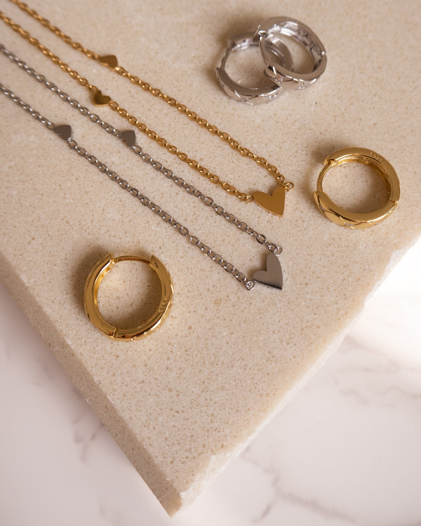 Collier Argenté Trois Cœurs