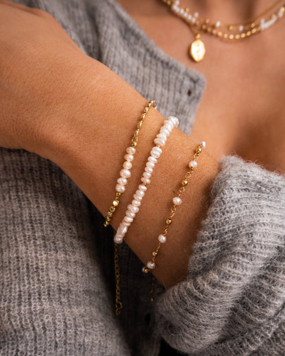 Siena - Bracelet perle avec chaîne à disques